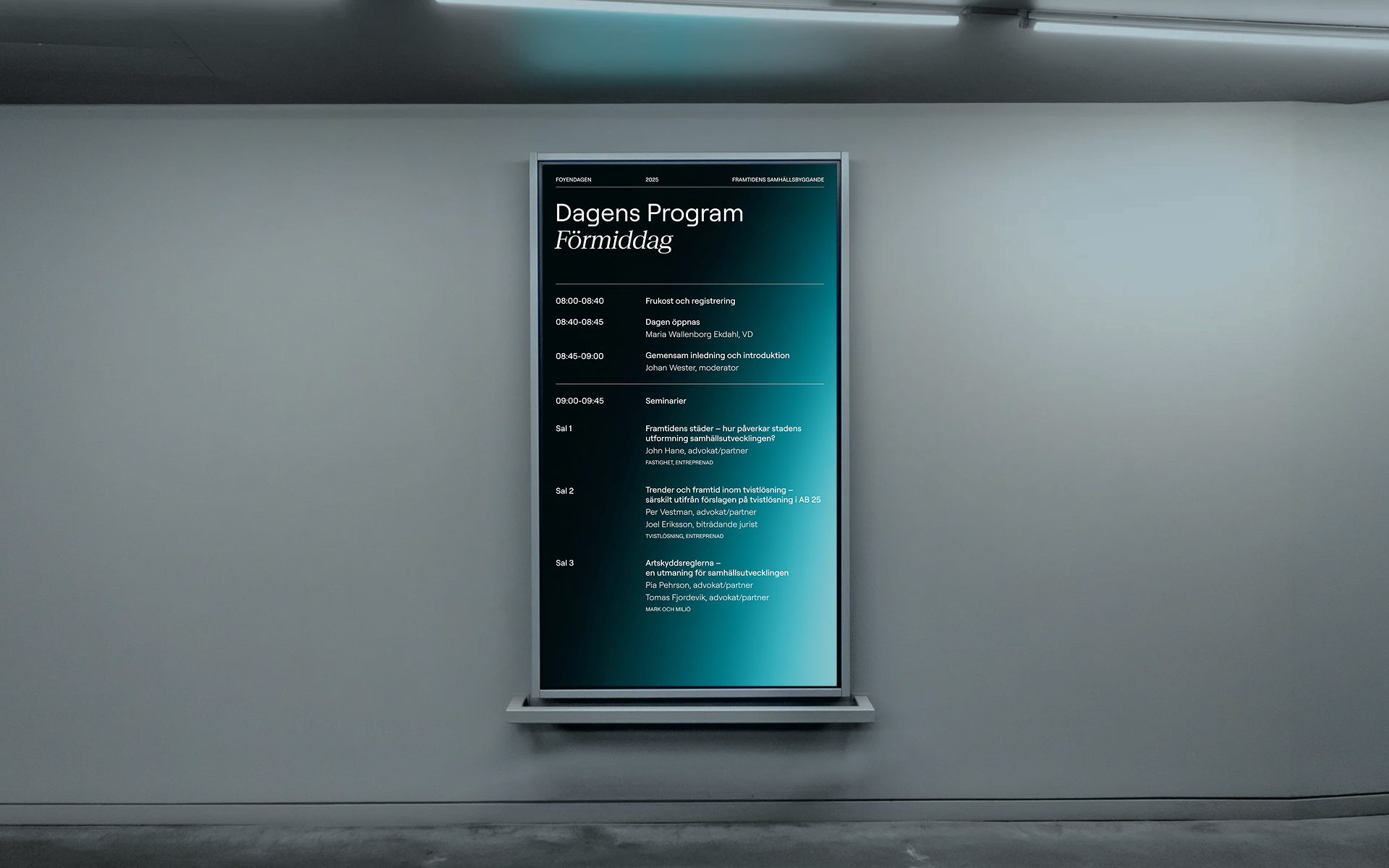 Foyendagen Digital Schedule Board